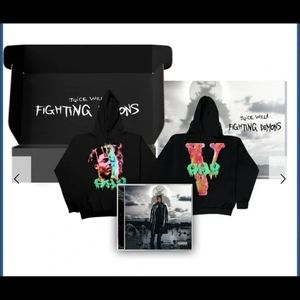 Juice Wrld Fighting Demons VLONE Black HOODIE XL + Box Set + New Unopened